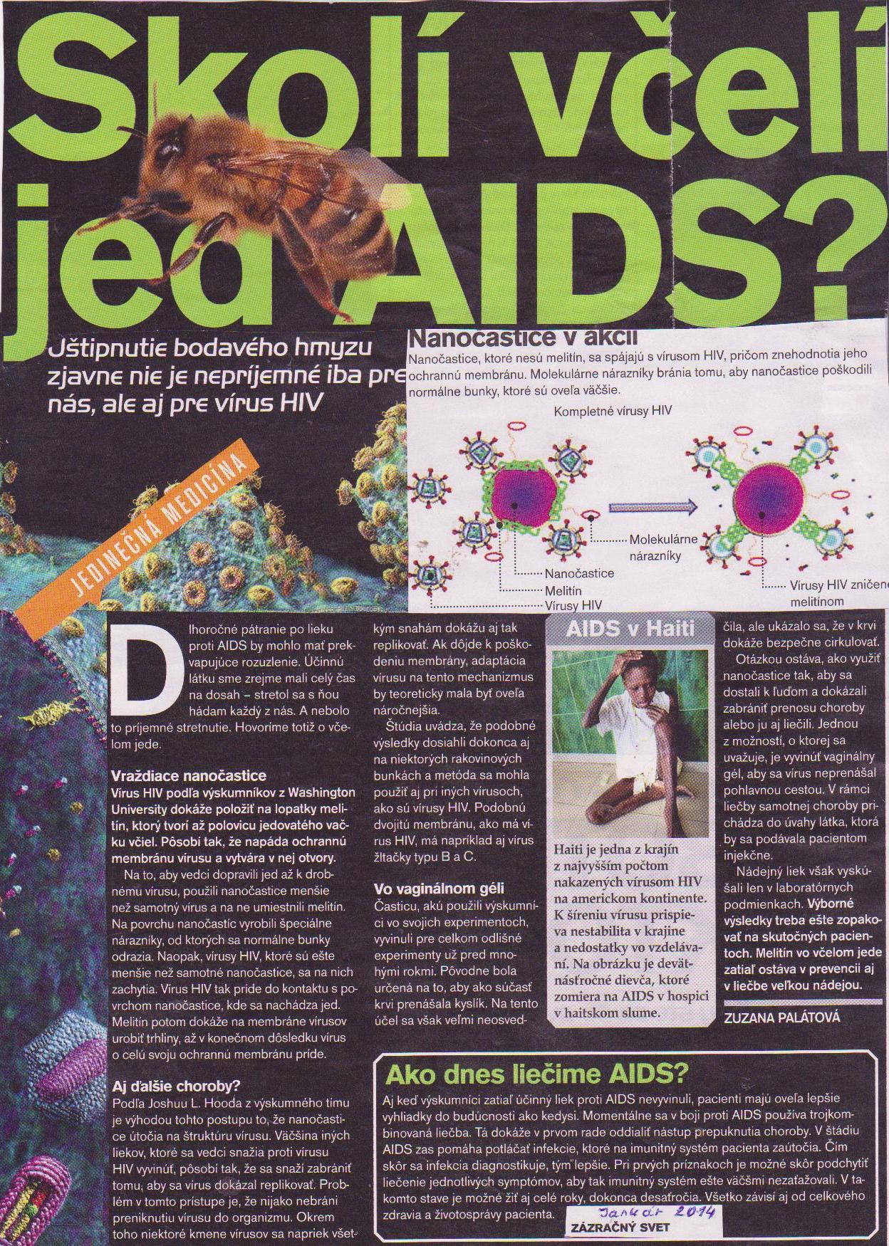 Skolí včelí jed AIDS